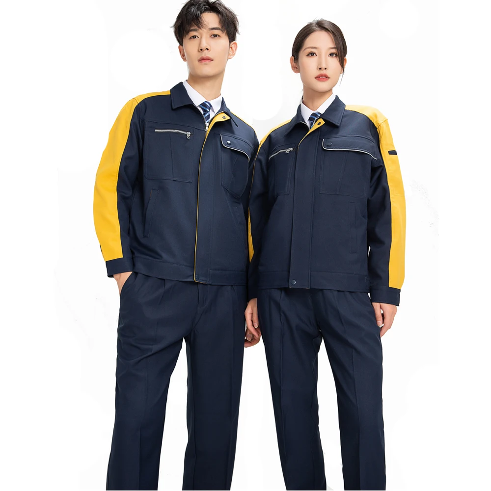 New Fashion Men Work Clothes Wear Resistant Mechanical Working Suits Coat Pants Construction Workwear Uniforms Factory Direct