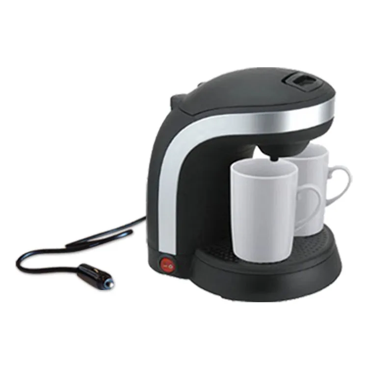  Portable 0.3L DC Plug 12V Electric Coffee Maker with Two Ceramic Cups in