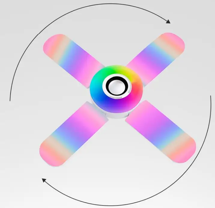 Colorful RGB lamp switch smart blueteeth bedside lights Fan Shaped 4 leaves fold-able music speaker night bulbs