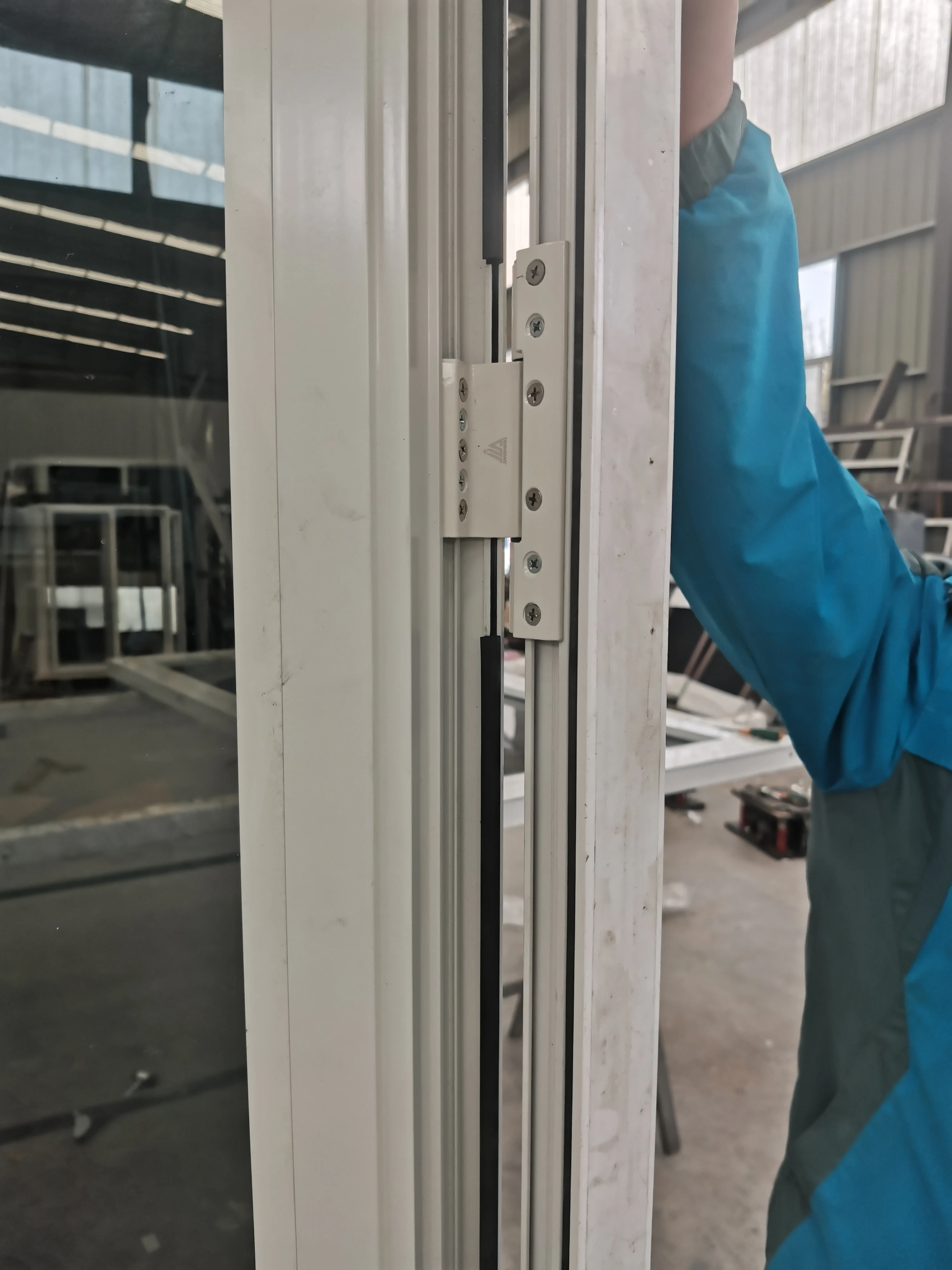 Modern style hurricane impact aluminum doors and windows with grey reflective glass for house