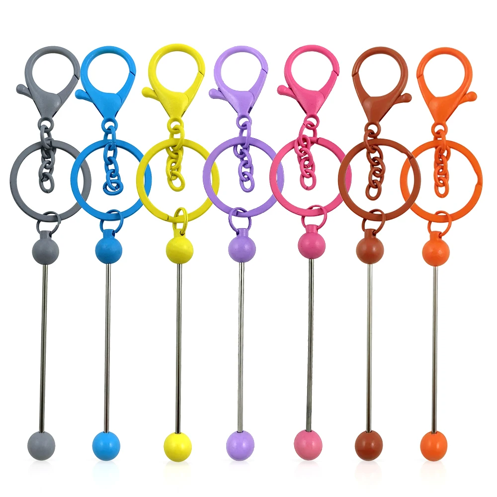 New Color Bar DIY Craft Beadable Blank Bar Keychain   Beaded Key Chain Beadable Keyrings
