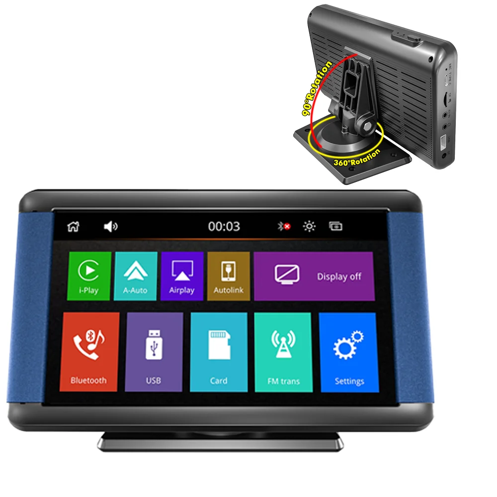 2024 Hot Selling Universal 7' Screen Car Radio Multimedia Video Player Wireless Carplay Screen for Apple Or Android