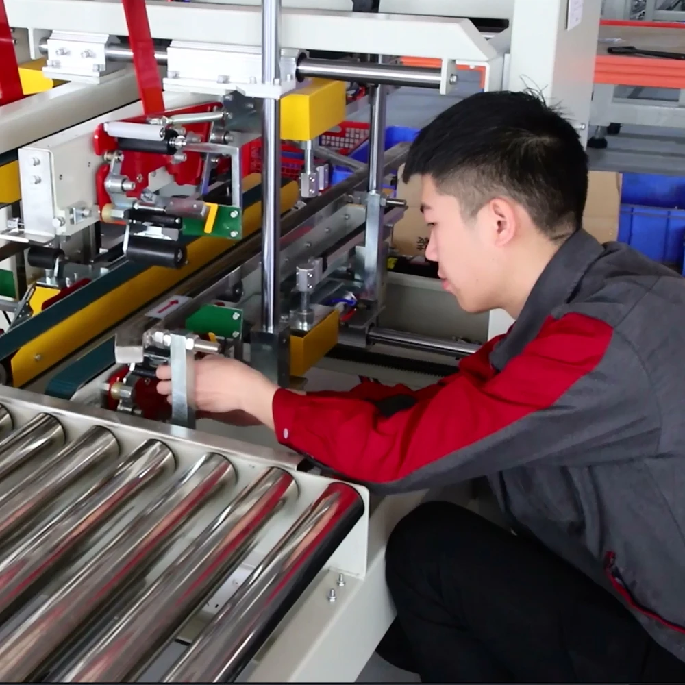 GURKI Corrugated Cardboard Case Flaps Automatic Hot Melt Sealing Folding Carton Folder Gluing Machine