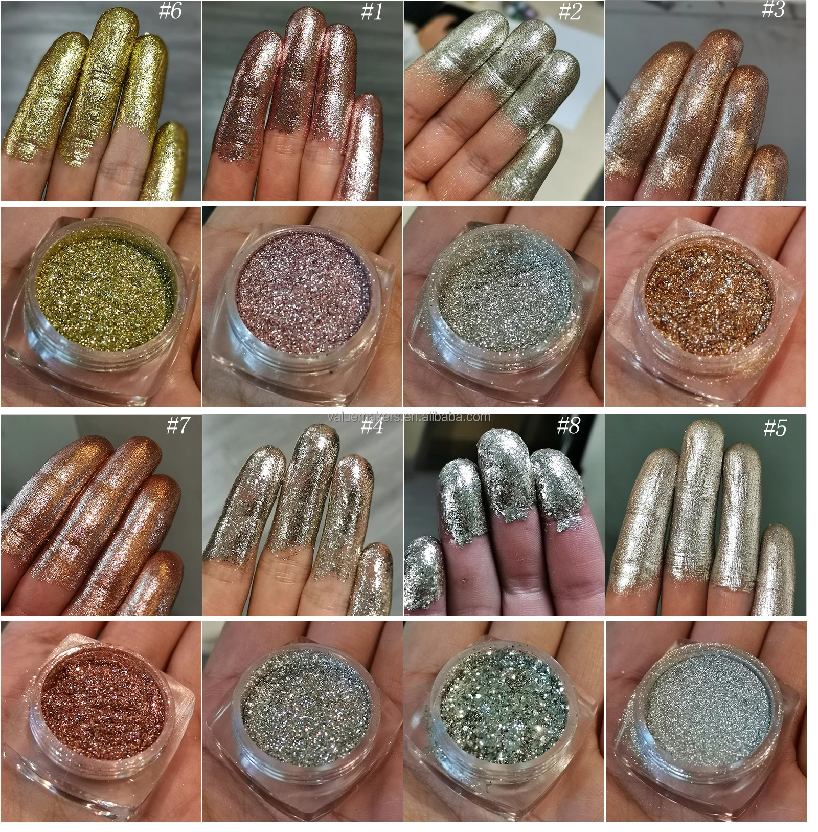 Fairy Bling Pearl Diamond Metallic Pigments Nail Face Glitter Cosmetic Shimmer Powder Glitter Pigment Eyeshadow Loose Powder