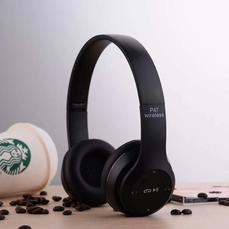Дешевые 2021 amazon наушники p47 беспроводные bluetooth геймерские гарнитуры с микрофоном для офиса бесплатный