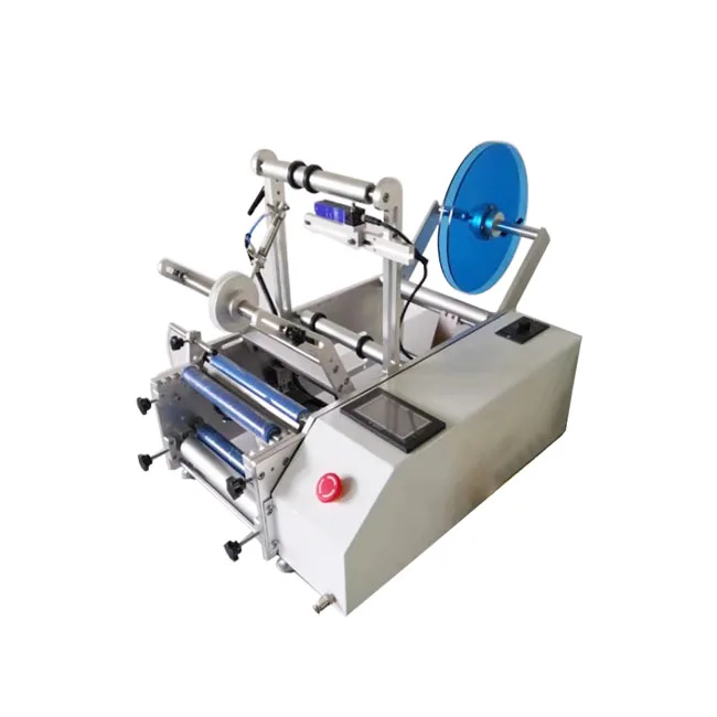 Newest Factory Small Semi-automatic Round Bottle Labeling Machine Sticker Machine Beverage Glass Bottle Labeling Machine