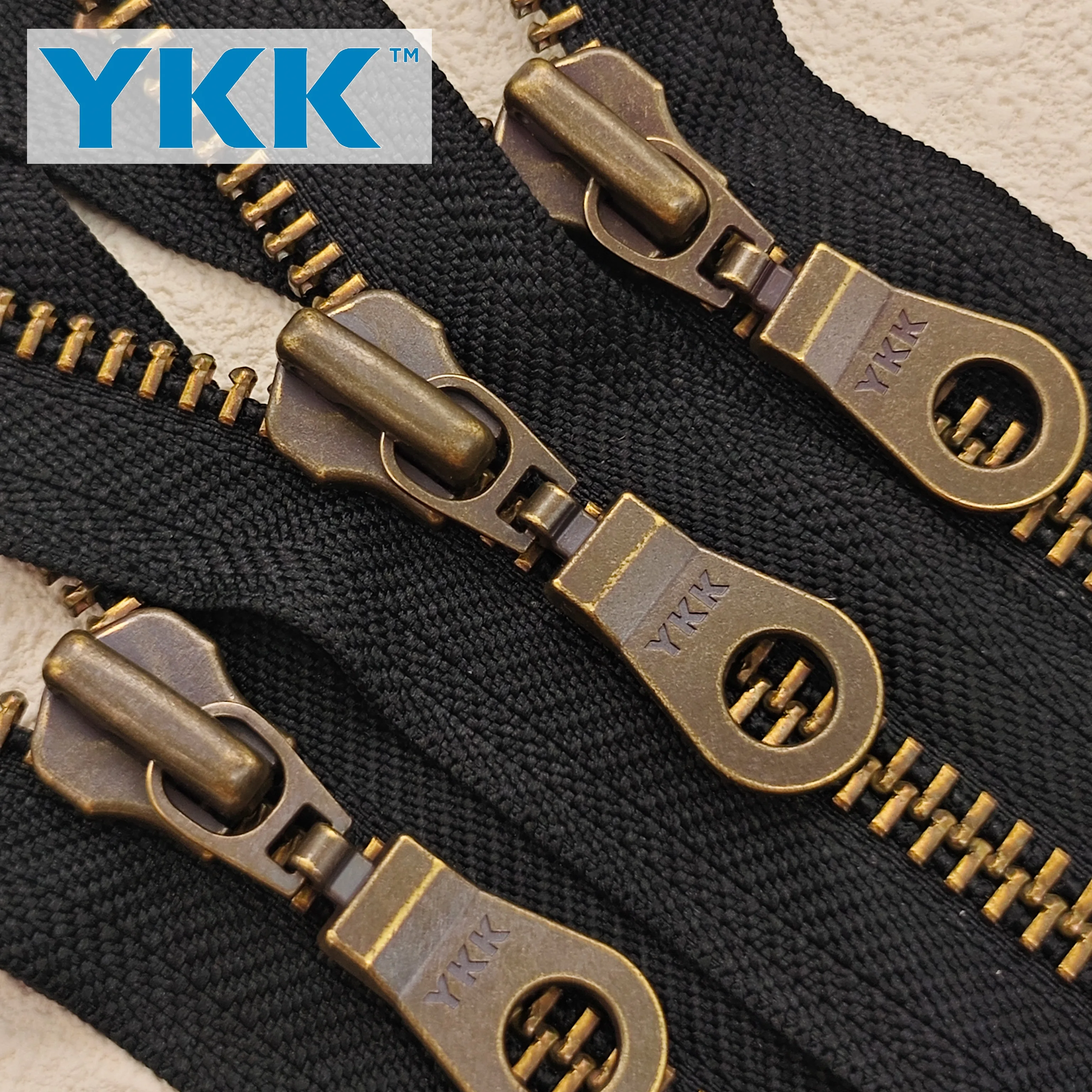 YKK #5 #8 бронзовая металлическая молния с открытым концом для одежды