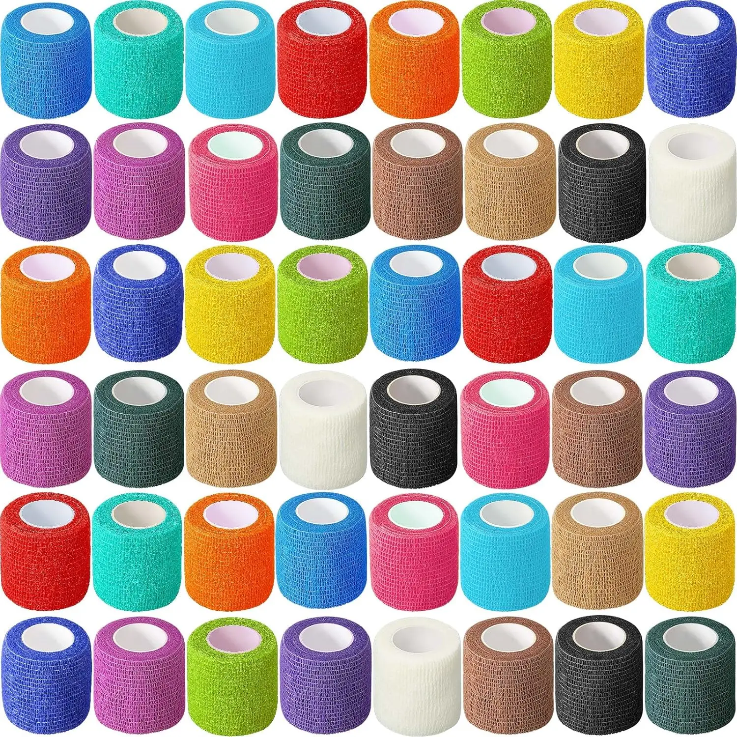 SJ Self Adhesive Wrap Bandages Bulk Breathable Athletic Tape Self Adherent Soaker Pad Cohesive Tape