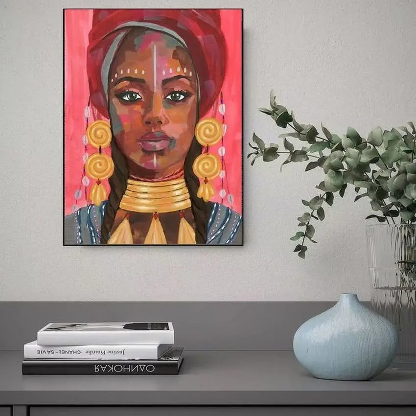 superior quality home hotel Wall Decoration women portrait painting Oil 4 color Print Method