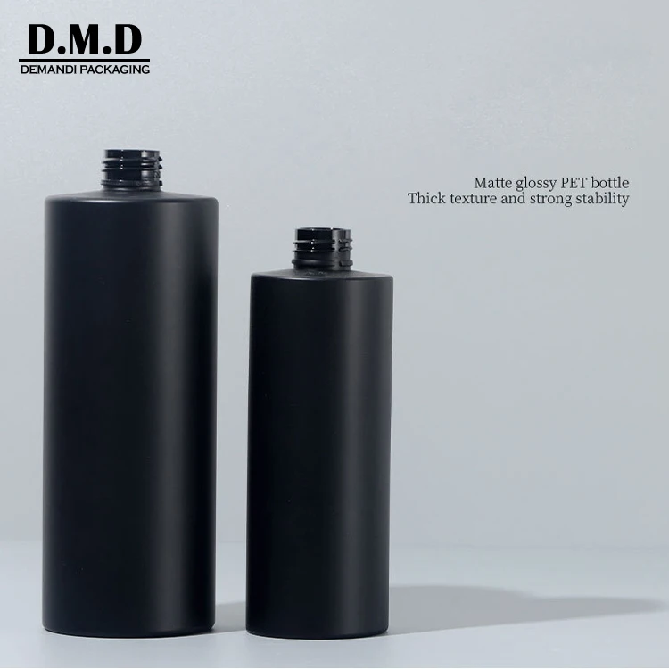 Private label 300ml 10 oz cosmetic shampoo bottle pet 500 ml matte white black luxury body lotion bottle with gold pump