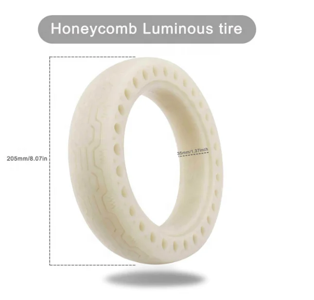 Selling Well All Over The World Parts Fluorescent Pattern Solid Tire Fits For 8.5inch Xiaomi M365 Electric Scooter luminous Tyre