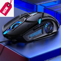 Проводная игровая мышь 6 программируемых кнопок 3200 точек/дюйм USB компьютерная для ноутбука с RGB подсветкой подходит PUBG LOL
