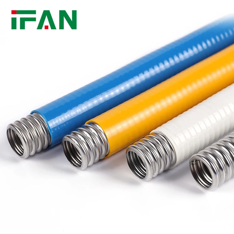 IFAN Factory Low MOQ Gas Stainless Steel Pipe 45cm - 90cm Yellow Flexible Natural Gas Pipe For Home Gas System