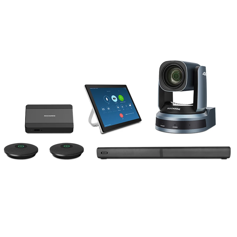 Audio Visual conference system kits PTZ 12x zoom NDI conference camera,smart Touch Screen Terminal desk phone with speakerphone