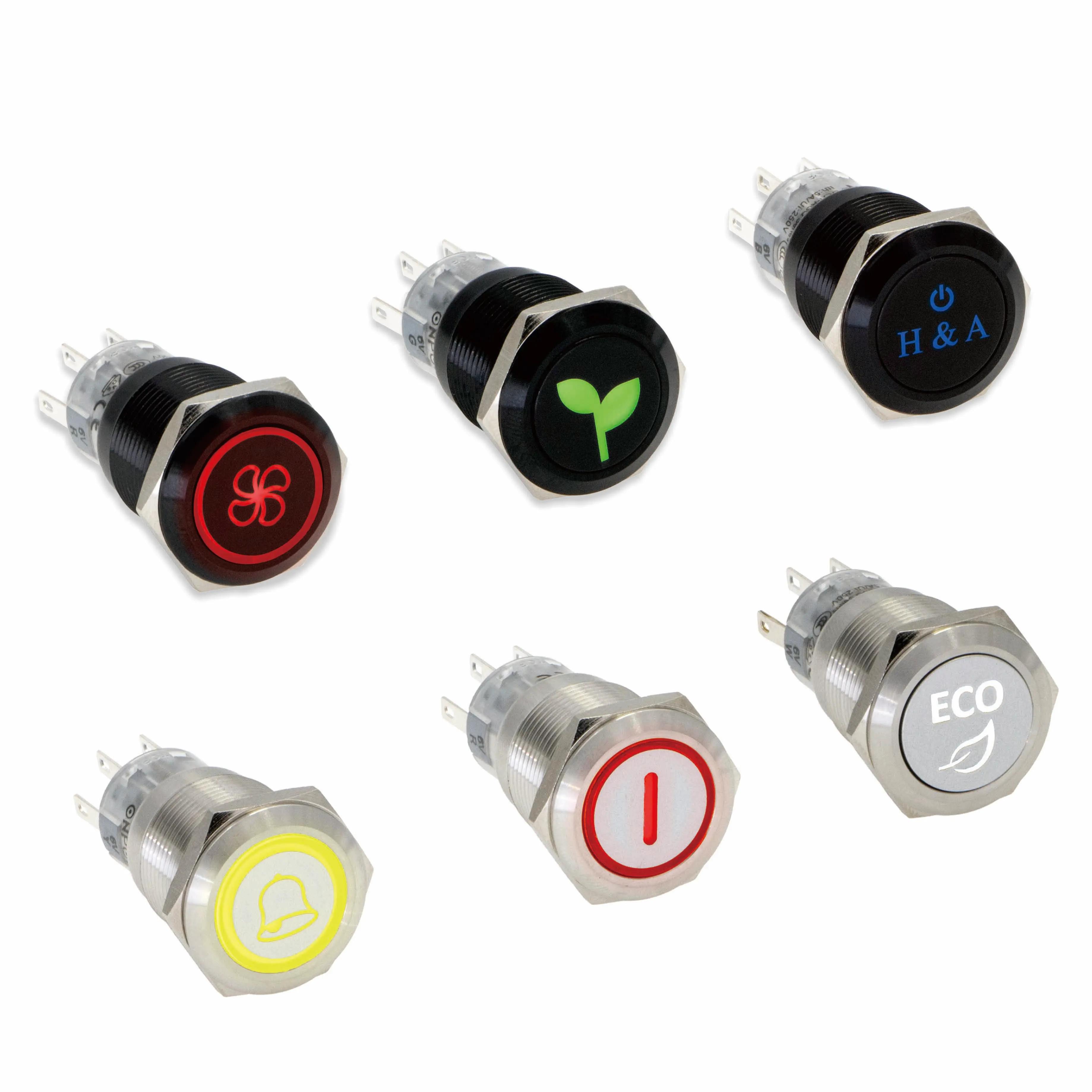 Custom illuminated symbols Push Button Switch, Manufacturer, Support OEM