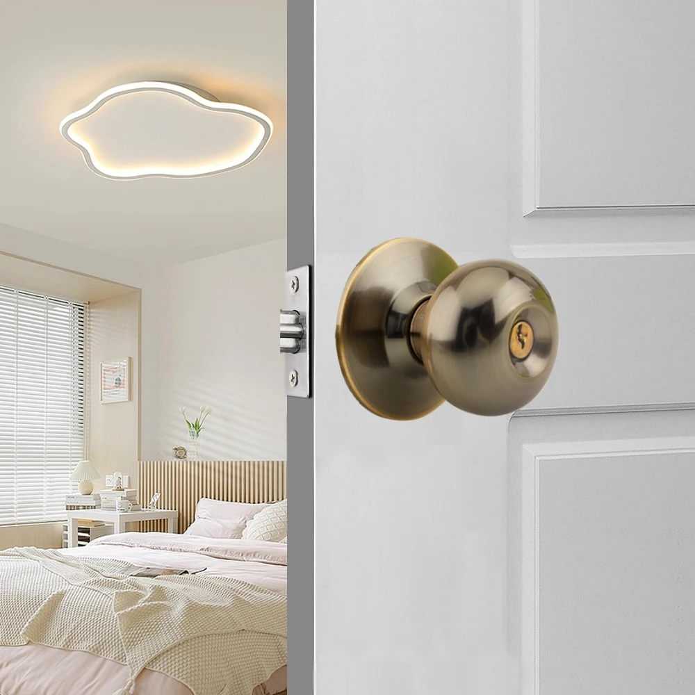 Roeasy door knob and lock set cylindrical 60mm safety privacy knob locks lock knob