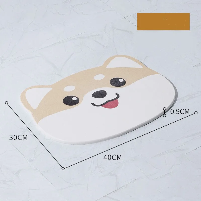 Household Floor Mat Carpet Household Cat Head Non-slip Cute Absorbent Cartoon Bedside Door Mat Stain-resistant Foot Mat Carpet