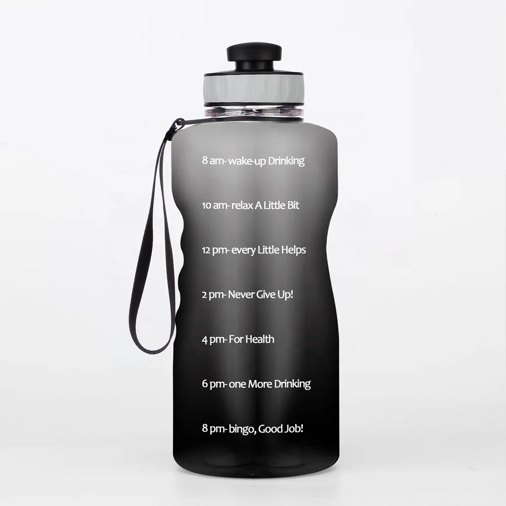  Международная электронная коммерция BPA бесплатно Пользовательский логотип половина галлона PETG пластиковая бутылка для воды 2 литра с маркером