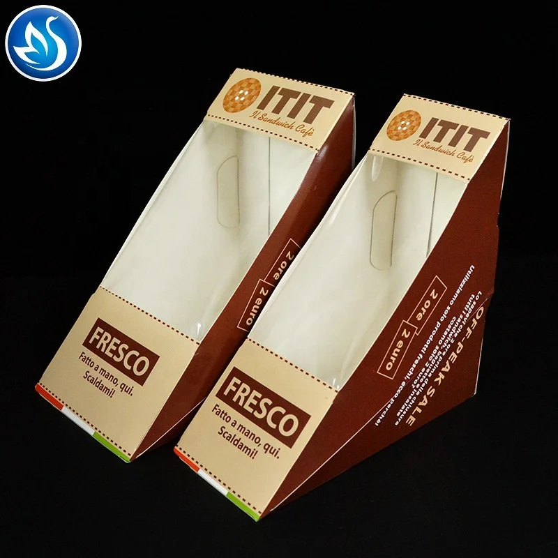 Heat sealed disposable sandwich packaging box