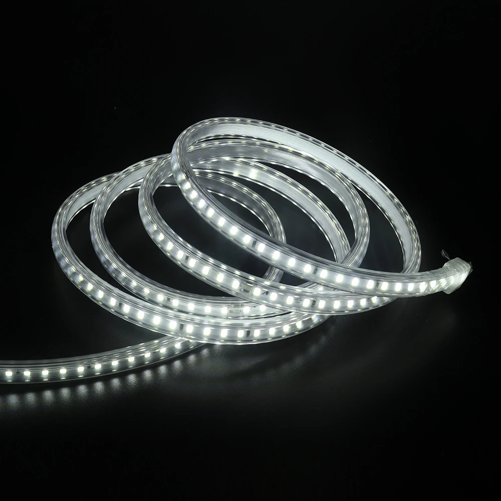 220V LED Strip light 5050 220 V SMD 60leds/m Waterproof IP67 220 Volt Led Ribbon Diode Tape Strip Lamp Lights With EU Power Plug