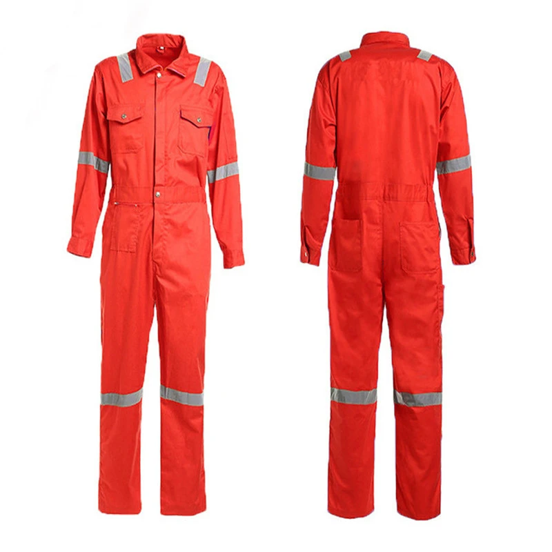 OEM Design High Visibility 100 Cotton Twill Fire Retardant Road Safety Suit One Piece Security Hi Vis Workwear Work Overalls