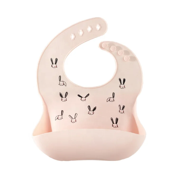 
Factory Custom Adjustable Waterproof Animal BPA Free Silicone Baby Bibs 