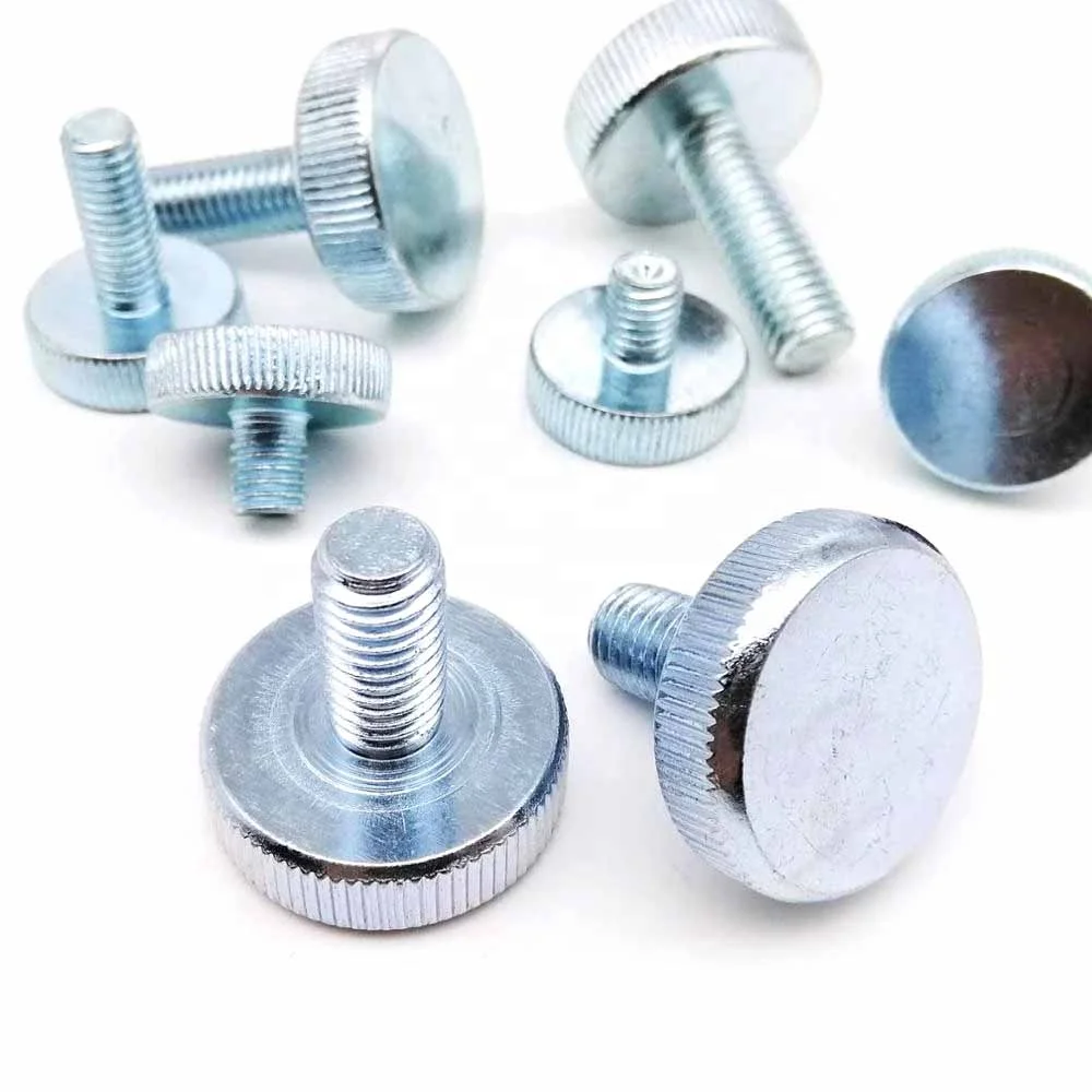 M3 M4 M5 M6 M8 M10 DIN653 GB835 Knurl Flat Head Hand Tighten Curtain Wall Glass Thumbscrew Adjust Toolless Thumb Screw Bolt