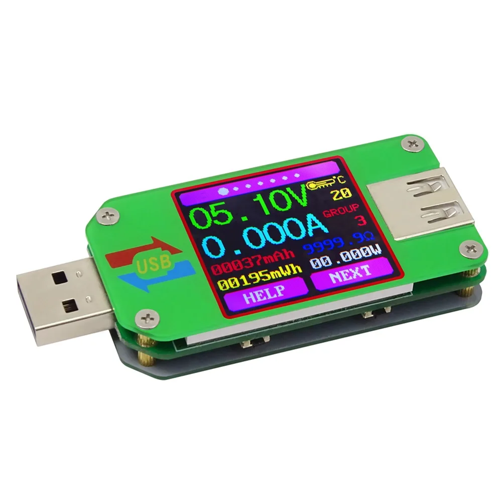 RD USB 2.0 UM24 Color LCD Display voltmeter ammeter measure cable resistance USB Tester analog panel Voltage Meter