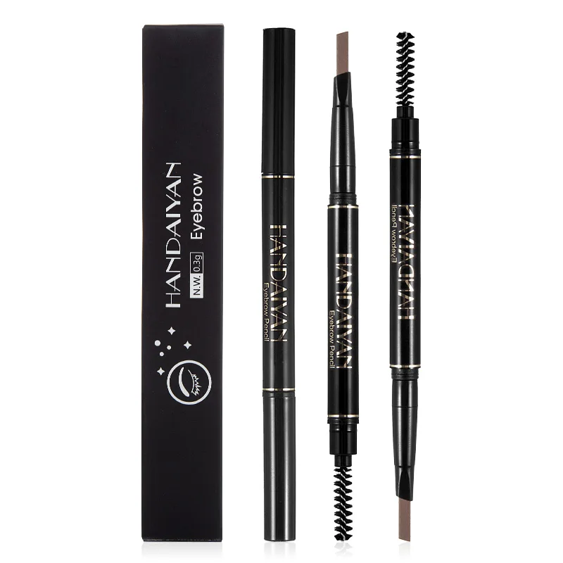 5 Color Automatic Rotating Eyebrow Pencil Double Head Waterproof Non-Smudge Triangle Eyebrow Pencil