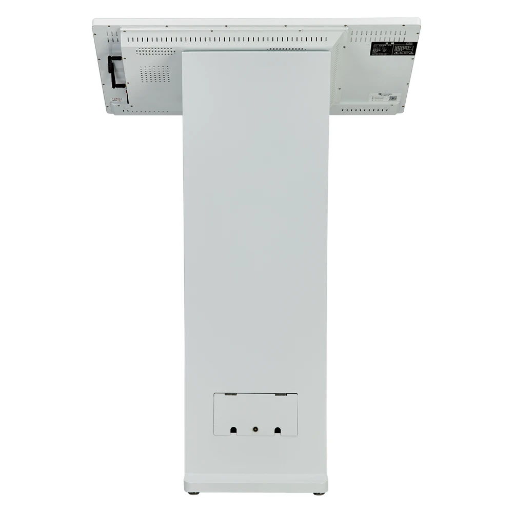 Indoor K type base kiosk horizontal rotate lcd totem kiosk table digital signage touchscreen capacitive mount