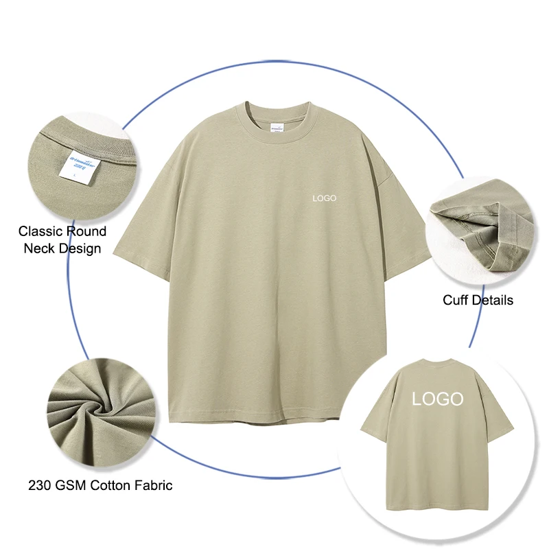 Unisex Summer Plain 230 gsm Cotton T Shirt with Custom Printing Free Mock Up Super Soft Oversize Minimalist T-shirts