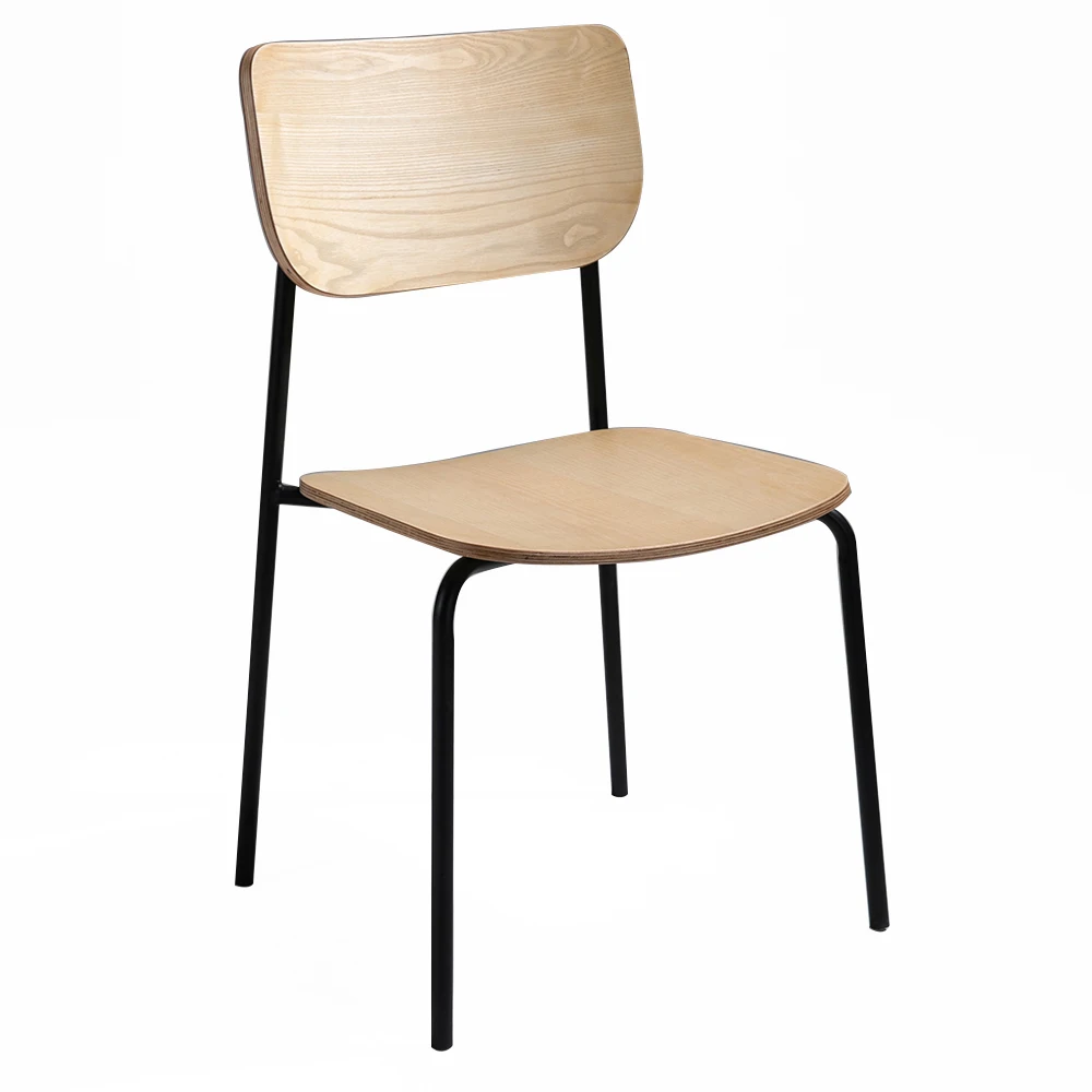 
Nordic leisure chair with solid metal legs restaurant dining chair 