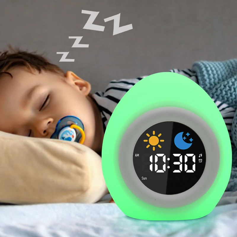Sunrise Alarm Clock Wake Up Light for Kids Sleep trainer with Snooze Sleep Aid with 8 Natural Sounds Ambient Light Night Light