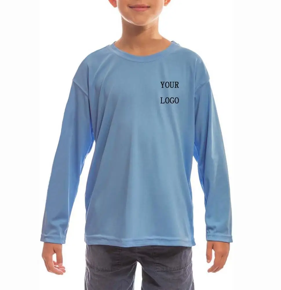 
Kid Customizable Pattern Monochrome UPF 50+ Sun Protection Long-Sleeved Blank Fishing Shirt 
