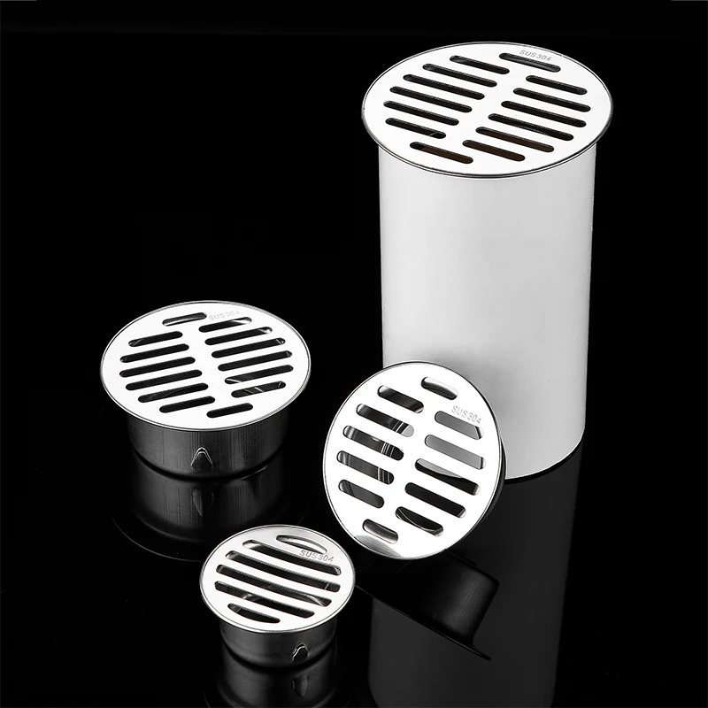 Factory direct sales High Quality 304 Stainless Steel Round insert type  floor drain Balcony, yard  anti odor and anti block
