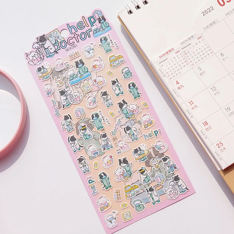 Nekoni Stickers Journal Diary Planner Decals Stickers Labrador Owl Lion Frog Animal Decals Music School Camping Theme Stickers 