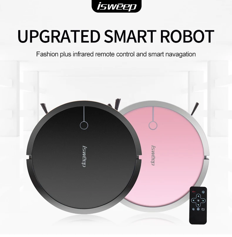 Black Mini Floor Vacuum Cleaning Robot with Controller Easy Home Robot Vacuum Cleaner Scheduled Cleaning Dry Household Ybs 1705