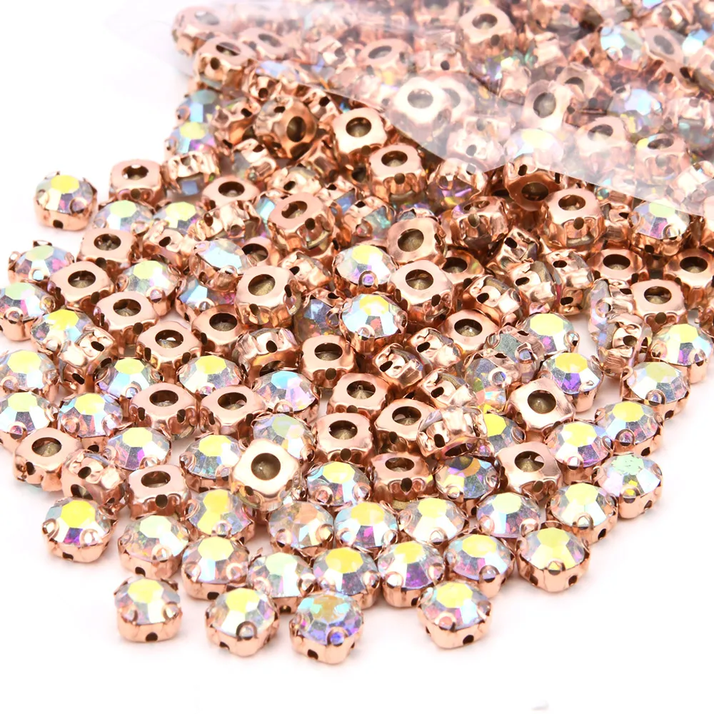 Wholesale Algeria 3D/4D Glass Stone SS35 SS45 SS40  Sew On Rhinestone for DIY Decoration Clothing