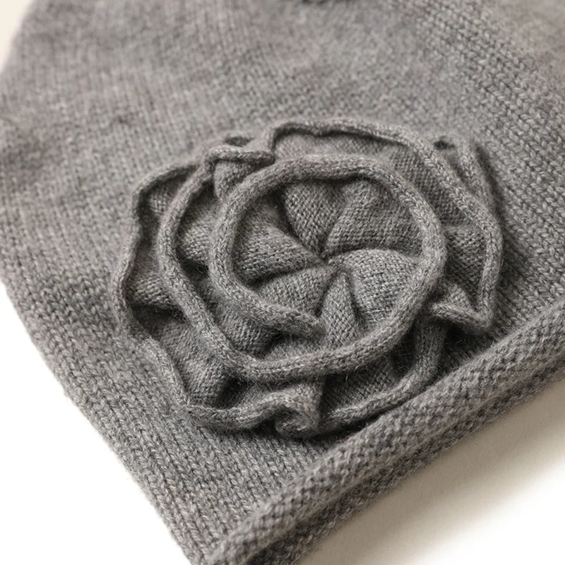 Women cashmere beanie winter hats custom designer Knitted bennie caps with custom logo