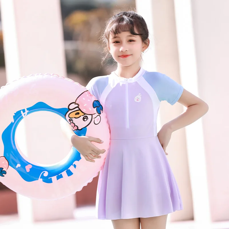 2024 new high quality western style integrated hidden zipper professional training diving fast dry sports casual swimsuit