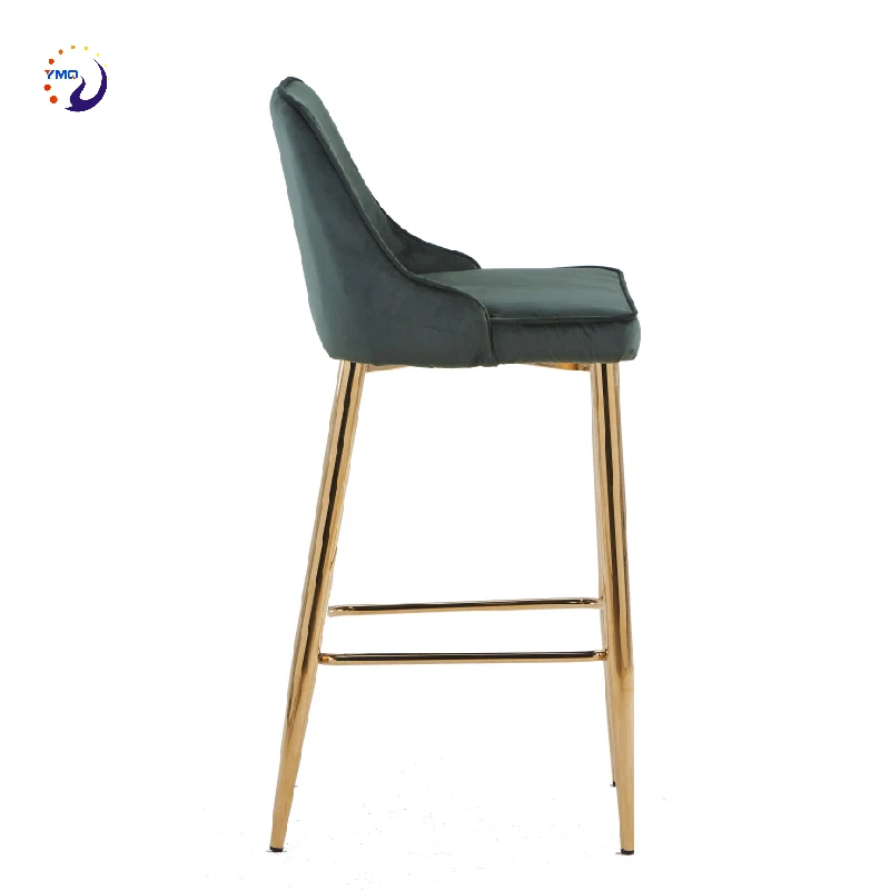 Оптовая продажа, Высококачественный золотой барный стул без подлокотников, высокий барный стул с тканевой подушкой