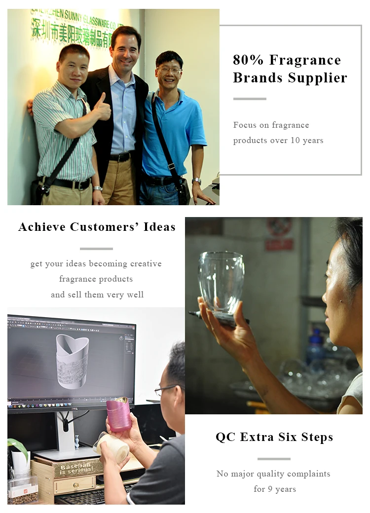 wholesale handmade painting empty glass candle vessel for home decor