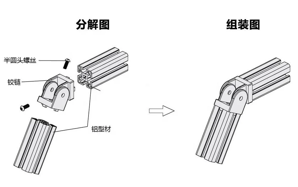 Factory Supply High Quality Angle Joint Brackets for 20 Series,Pivot Joint, Pivot Knuckle