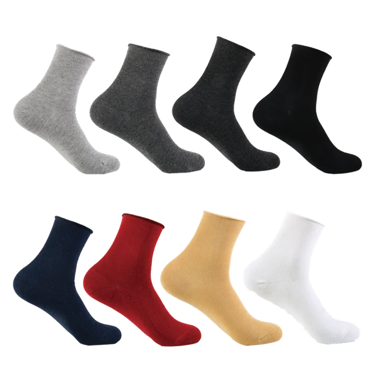Wholesale Manufacture Customize Black Organic Breathable Men Cotton Custom Seamless Socks