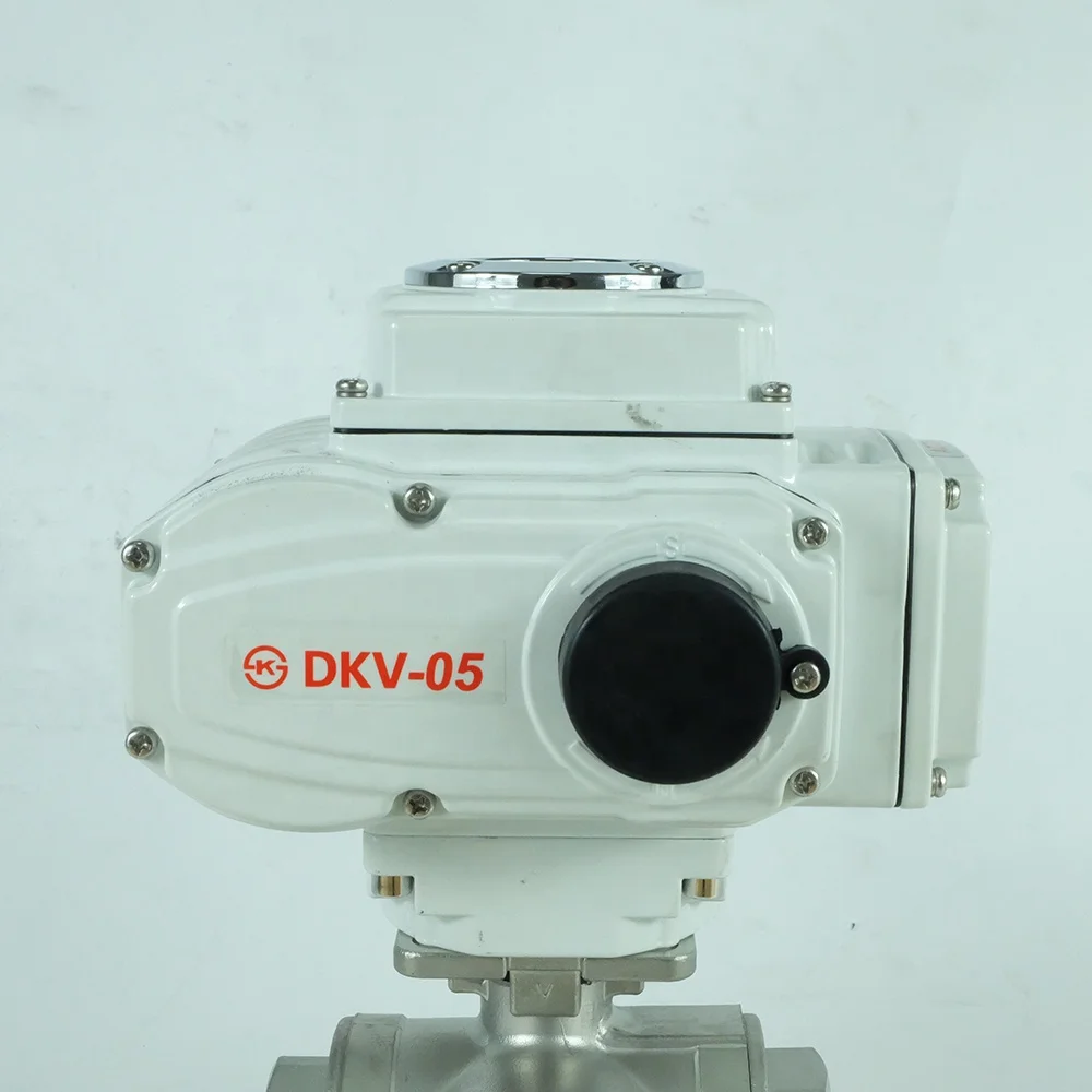 DKV OEM нержавеющая сталь Dn25 220V моторизованный работает Цапфовые 3-ходовой шаровой клапан
