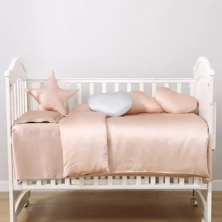 CAIYU Hot Sale SILK Baby Sheet Bamboo Baby bed cover Item Plain Color Baby Crib Sheet