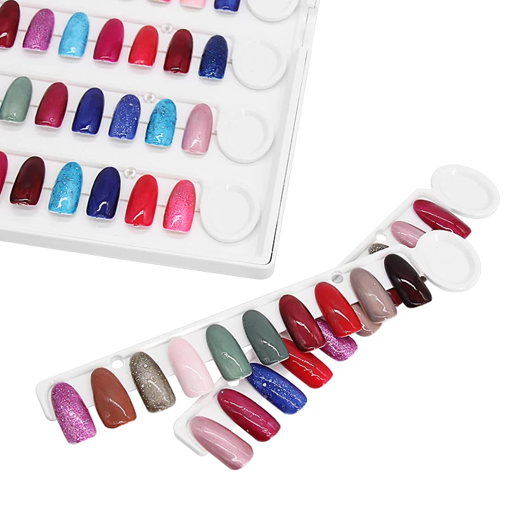 New Nail Art Color Chart Display Showing Shelf False Nails Gel Polish Card Book 120 Colors