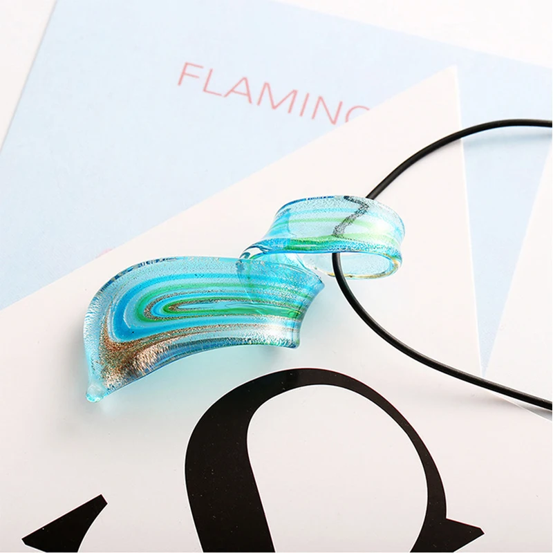 Murano Glass Glaze Lamellar Millefiori Inspiration Mixed Colors Lampwork Glass Twist Pendant Necklace Earring Jewelry Set BHQ009