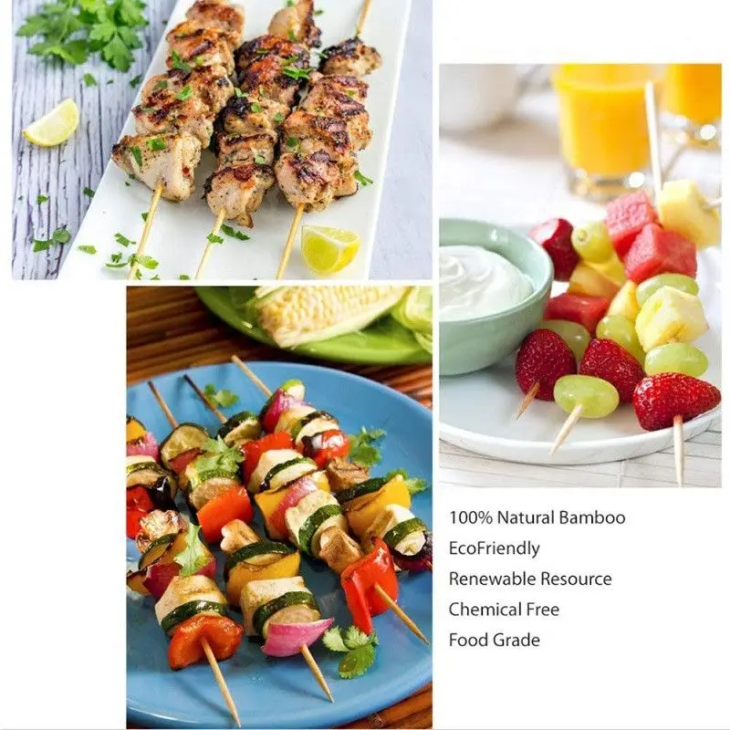 Round Cheap Bamboo Sticks Wholesale Palito Churrasco Suppliers Bambu Skewers 30cm Bois De Brochette Bamboo Skewer