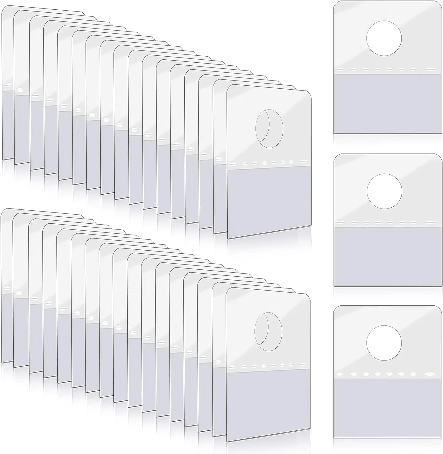 Heavy Duty Sticky Hang Tabs Plastic Round Slot Hole Self-Adhesive Hanging Tabs for Store Retail